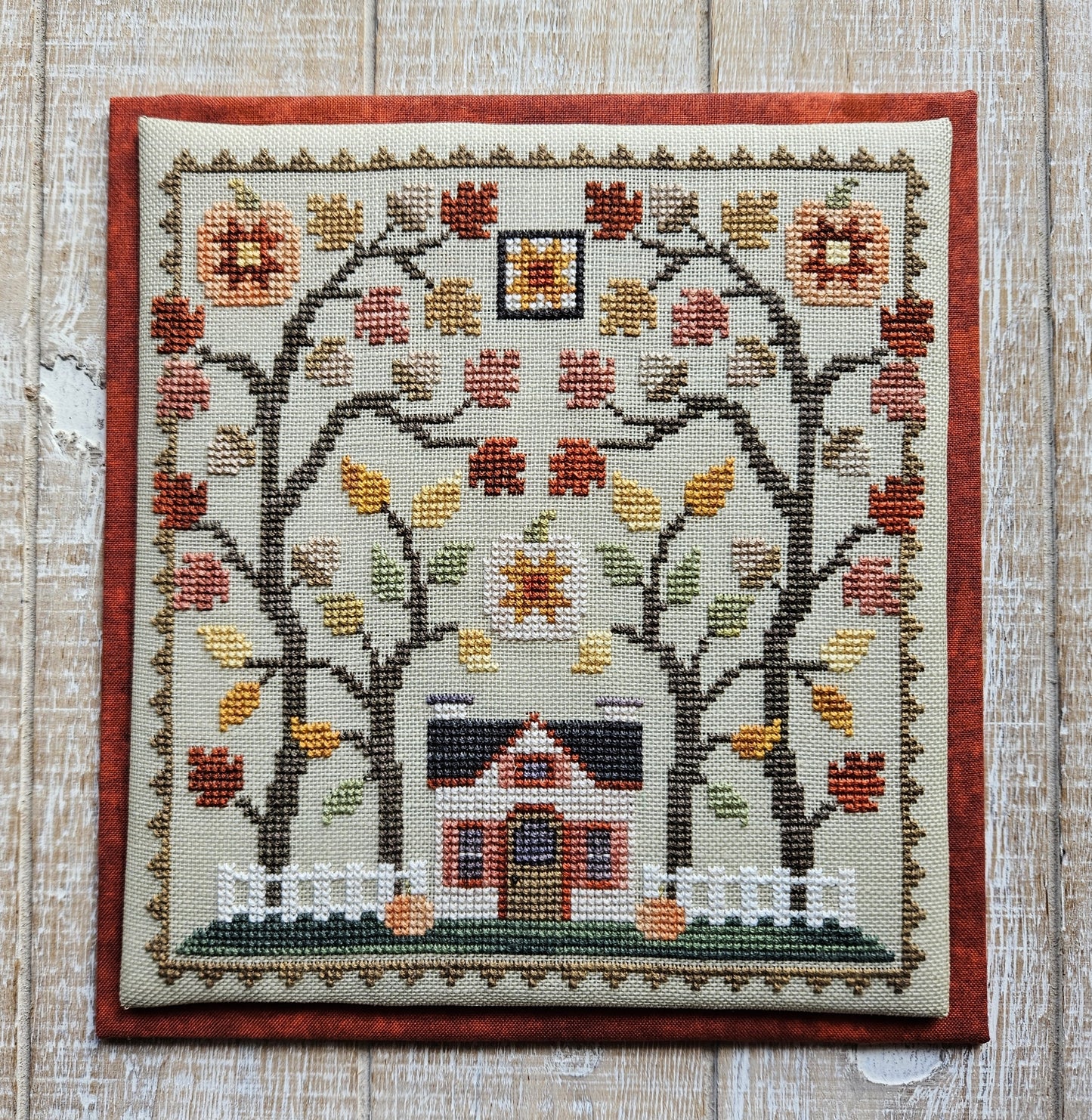 Little House in the Autumn Woods Pattern