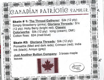 Canadian Patriotic Sampler Pattern