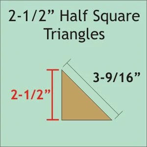 Half Square Triangle - 2 1/2"