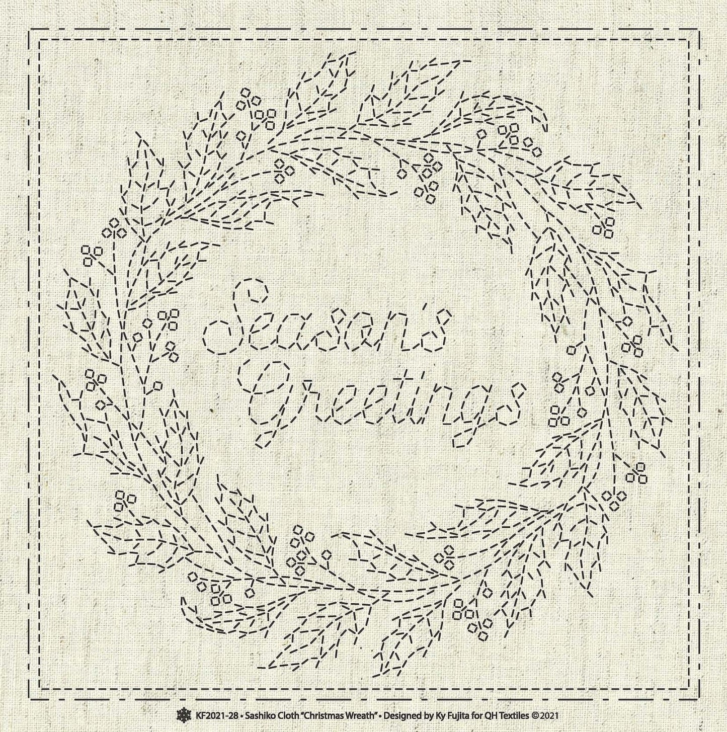 Sashiko Sampler | Christmas Wreath